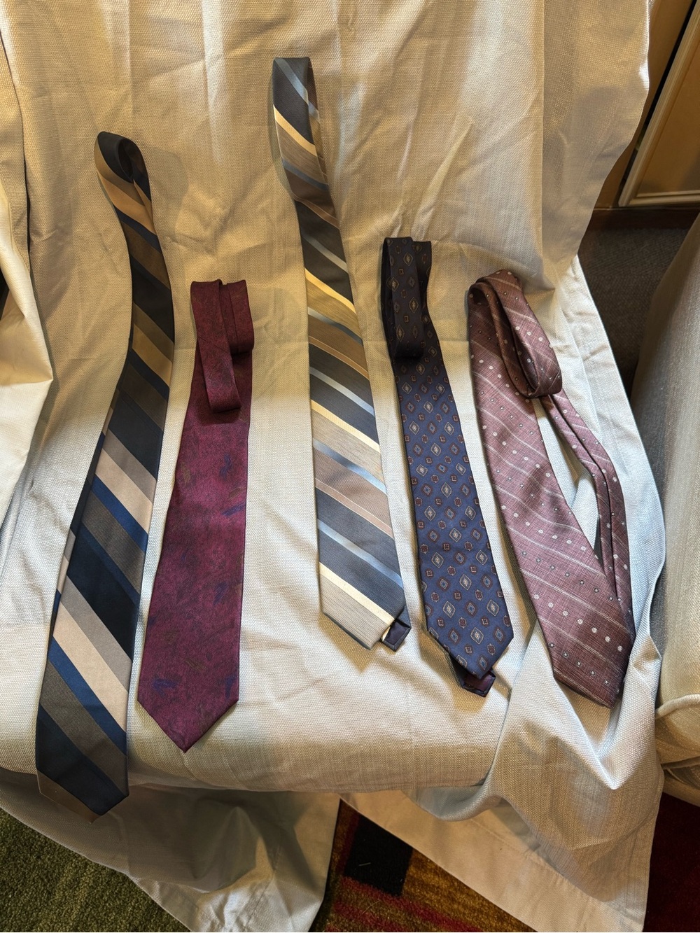 Classic Men's Tie Set in Navy, Burgundy, Gray, Blue and Brown